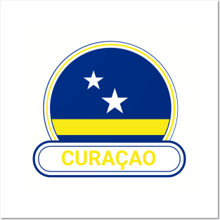 Curaçao Country Badge - Curaçao Flag Posters and Art